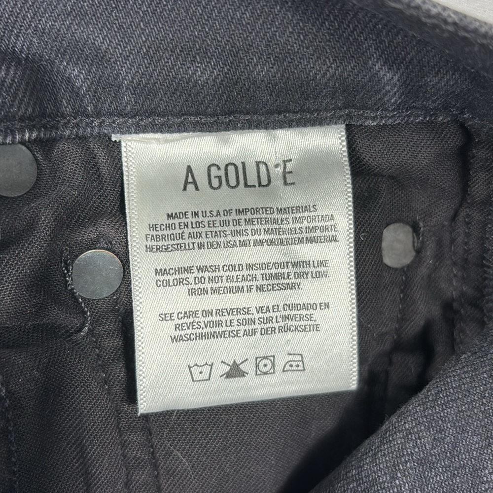 Agolde Nico High-Rise Skinny Jeans Button Fly Virtue Black | Size 24 - Picture 7 of 8